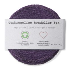 kologiske bomulds rondeller - 5 stk. i Deep Purple 