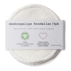 kologiske bomulds rondeller - 5 stk. i Naturhvid 