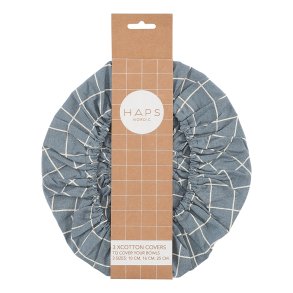 Bomuldscovers  Ocean Check  st med 3 stk.