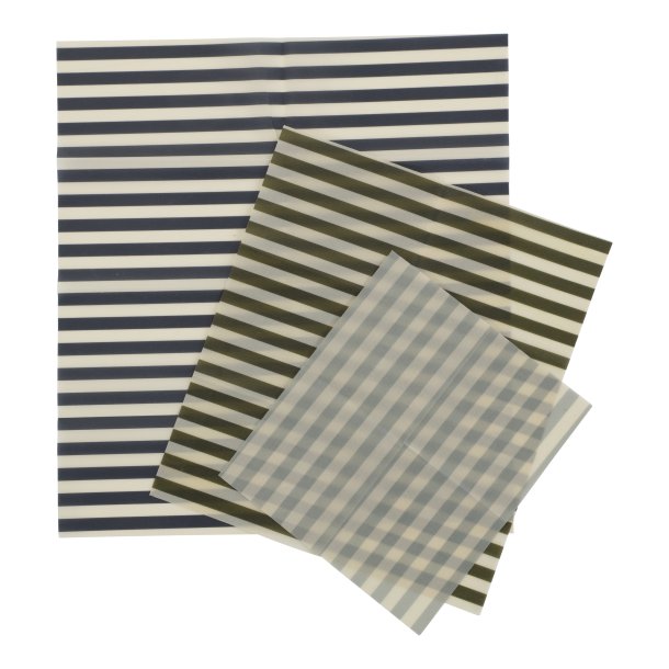 Bivoks papir  Cold Marine Stripe  Pakke med 3 stk.
