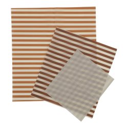 Bivoks papir  Warm Marine Stripe  Pakke med 3 stk.