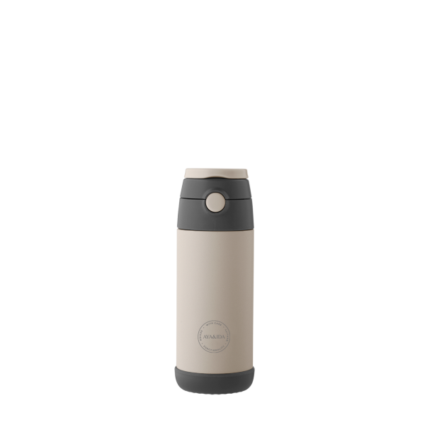 Kids Straw Bottle - Cream Beige - 350 ml. 